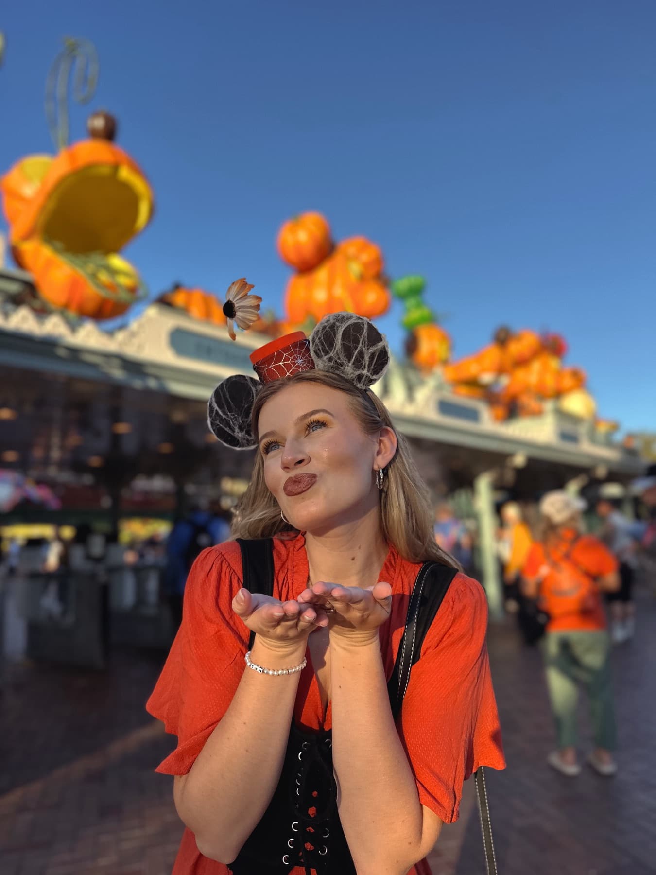 Spooky Season. Cotton ears, cobwebs, pillbox hat.