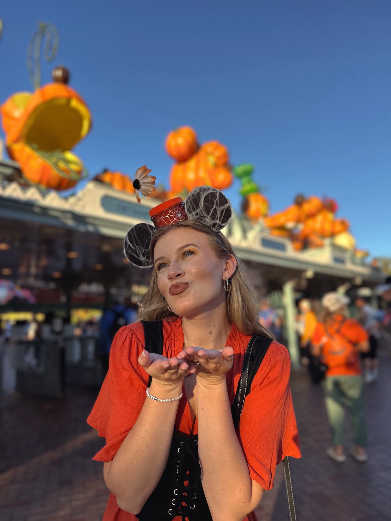 Spooky Season. Cotton ears, cobwebs, pillbox hat.